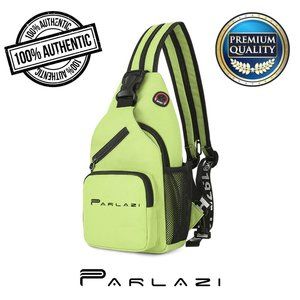 Parlazi Men Women Sling Bag Chest Cross Body Waterproof Travel Backpack Green